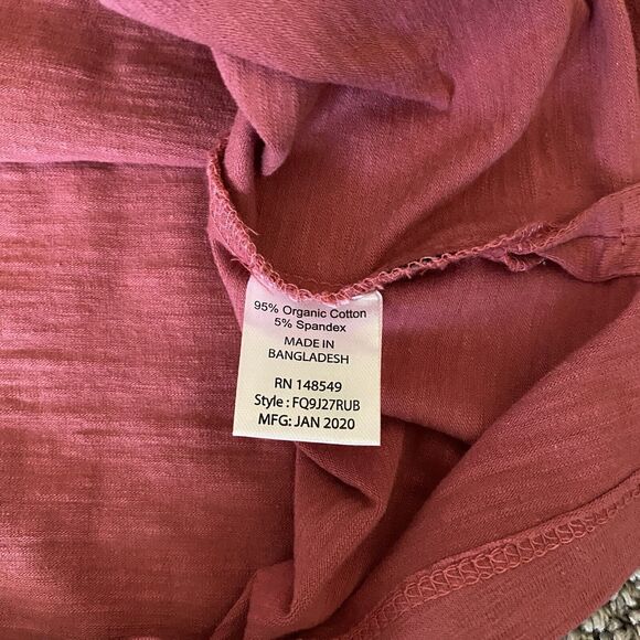 Free Planet Mens Shirt Medium Pink Red Short Sleeve 1/4 Zip Solid Casual Shirt - Picture 4 of 8